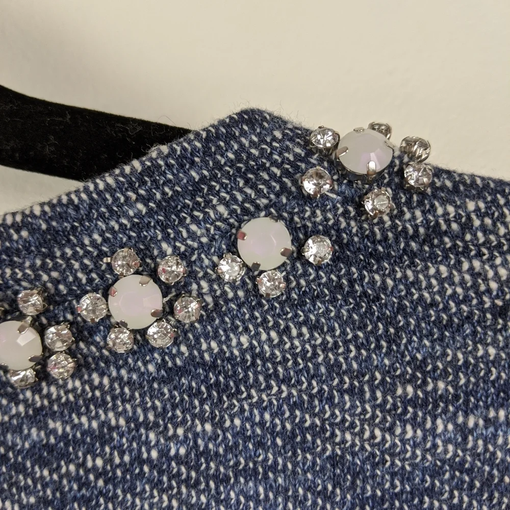 J. Crew Heathered Jewel Trimmed Sweater - Size S
